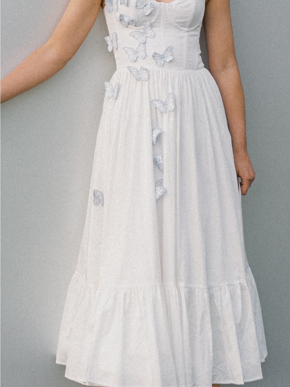 Patbo Flutter Poplin Butterfly MIDI dress